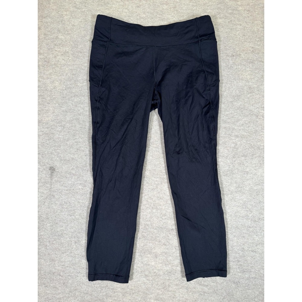 Lululemon Leggings Womens 12 Black High Rise Cropped Pockets Yoga Athletic Gym